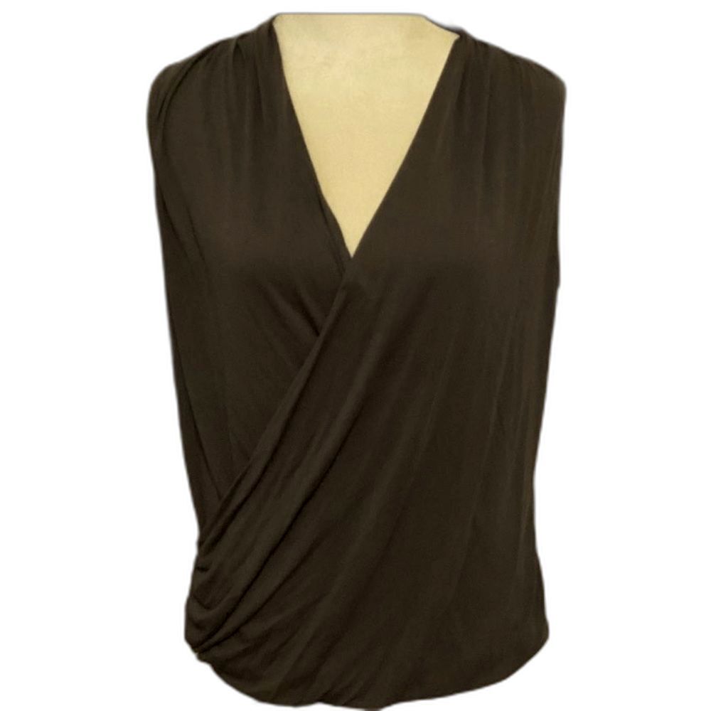 Nic & Zoe Blouse Top Women's Size Medium Color Gray V-Neck Sleeveless